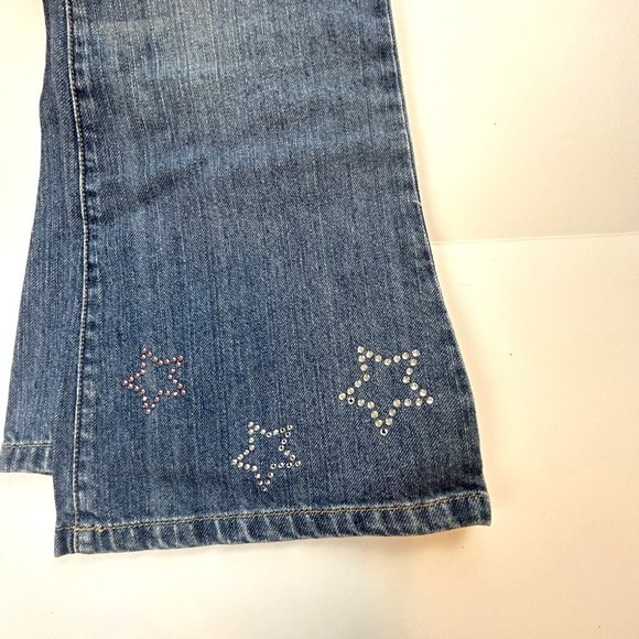 NWT Gymboree Girl Rhinestone Star Denim Flare Pant Size 9 - Picture 2 of 5